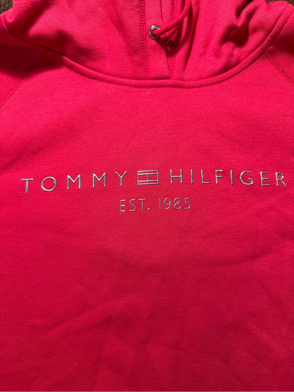 Tommy Hilfiger Women’s XL Red Hoodie Sweatshirt Dress Winter Fall Cozy Warm NWT - Picture 5 of 8